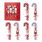 Glitzhome® 12PK 1.25"D x 10"H Candy Cane Christmas Party Crackers with Gift Contents